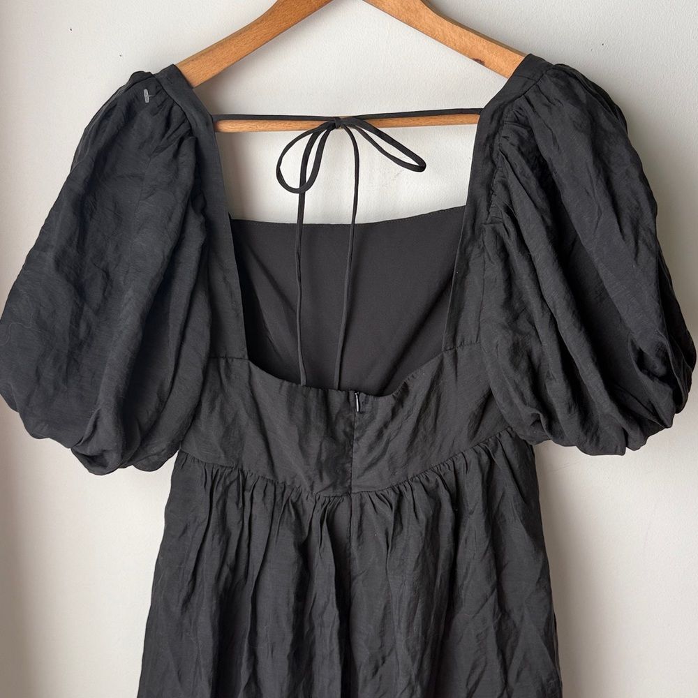 ASTR The Label Black Off Sleeve High Low Square Neck Babydoll Dress - Picture 8 of 9